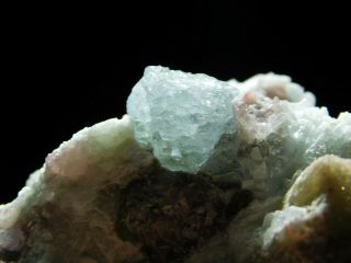 An Aquamarine Crystal With Tourmaline And Lepidolite On Albite Matrix 240gr E