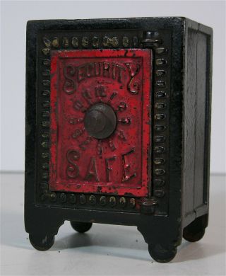 C1890 Cast Iron Security Safe Floor Safe Form Figural Still Bank By Henry Hart