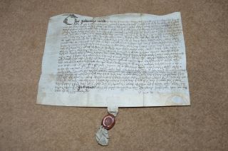 Vintage Henry Viii Document With Thumb Print In The Wax Seal