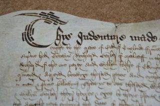Vintage Henry VIII document with thumb print in the wax seal 3