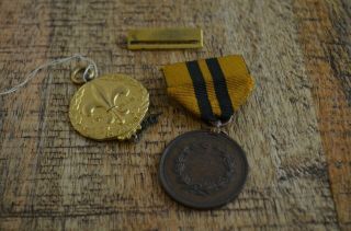 Hong Kong Police Force Service Medal For Merit King George British Yellow Black