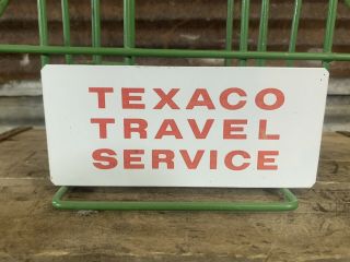 Vtg 40s - 50s Texaco Travel Service Wall Map Wire Rack Display Holder w/ Sign 3