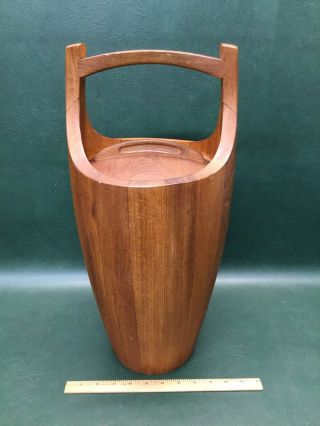 Mid Century Modern Danish Dansk Ihq Teak Wood Ice Bucket Wine Cooler W/ Lid