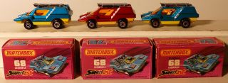 Dte 3 Boxed Lesney Matchbox Superfast 68 - C Red & Blue Cosmobile W/chr & Wh Light