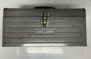 Vintage Shop Sears/craftsman Metal Toolbox W/plastic Tray 16 " X 7” X 7.  5 " Usa