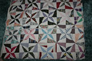 Quilt Handmade Star Colorful Patchwork Cotton 78x80 