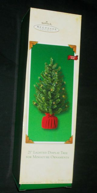 Hallmark 21 " Lighted Display Tree For Miniature Ornaments Nib Red Lights Uses 2