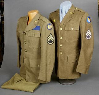 Ww2 Us Army 8th Air Corps Bomber Gunner Dress Jacket Set Uk Made Patch Named