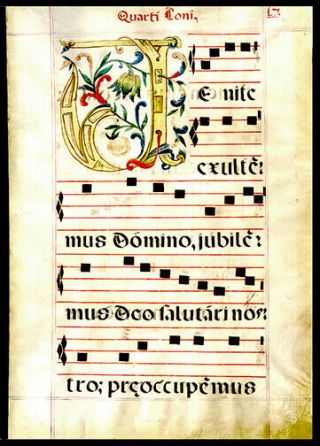 1537 Large Antiphonal Leaf Latin On Vellum Hymn For Christmas Day Large Initial