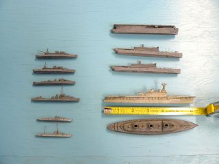 WWII US NAVY SHIP SILHOUETTE RECOGNITION TEACHER BRITISH FRENCH & 11 SHIP MODELS 3