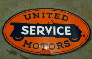 Porcelain United Service Motor Enamel Sign Size 20 X 36 Inch Double Sided