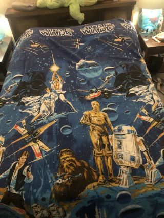 Vintage Star Wars 1977 Full Size Sheets Two Flat Sheets