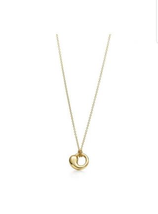 18k 750 Gold Tiffany & Co Elsa Peretti Eternal Circle Pendant On Chain Necklace