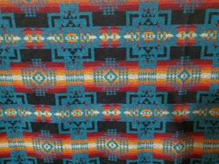 Vintage ? Pendleton Wool Blanket Chief Joseph Beaver State Blue 58x61 Fringed