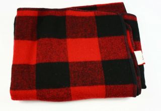 Vintage Marlboro Country Store Wool Blanket Red & Black Plaid Check