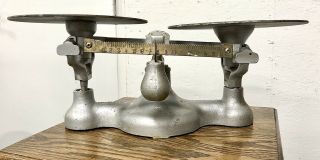 Vintage Antique Cast Iron Jacobs Bros.  Detecto No.  2 Baker Scale With Weights
