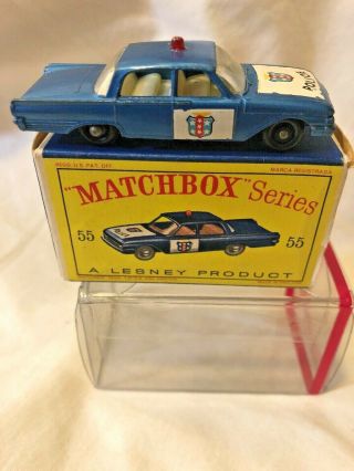 Matchbox A Lesney Police Patrol Car Ford Fairlane No 55 Series 1 - 75