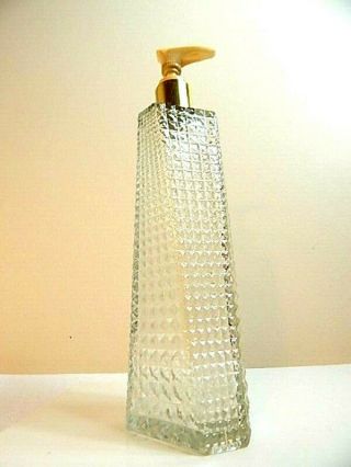 Vintage Avon Hobnail Crystal Glass Soap Hand Lotion Bottle Pump Dispenser Jar