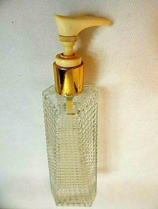 Vintage AVON Hobnail Crystal Glass Soap Hand Lotion Bottle Pump Dispenser Jar 2