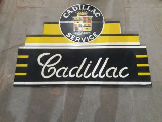 Porcelain Cadillac Service Enamel Sign Size 36 " X 24 " Inches Double Sided