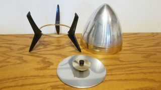 RETRO ATOMIC SPACE AGE 1960 ' S CHROME COPPER AND BLACK BULLET ICE BUCKET 3