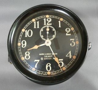 Ex,  Seth Thomas Us Navy Mark - I Deck Clock Dated 1941 Looks Great