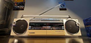 Vintage Sanyo M - W15f Am / Fm Radio Cassette Player Tape Recorder Stereo Boombox