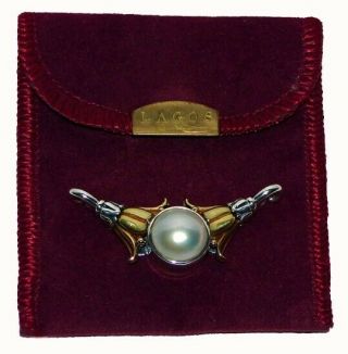 Lagos Caviar Arcadian 18k Yellow Gold & Sterling Silver With Mabe Pearl Enhancer