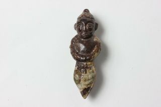 Chinese Carved Hard Stone Jade Amulet Part Cicadas God (i),  China