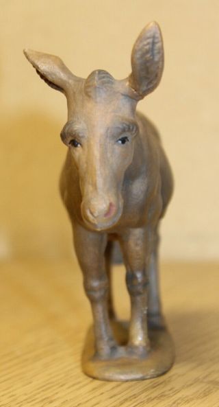 Anri Kuolt Vtg Mule Wood Carved Nativity Figurine For 6 " Set