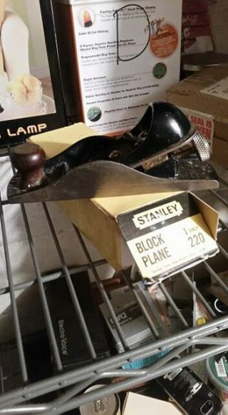 Antique Stanley Rule & Level = Box Co Usa No:220 Adjustable Block Plane Old Tool