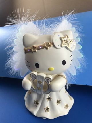 Sanrio Hello Kitty Fiber Angel Doll Christmas Light Up Music Box Pottery 2003