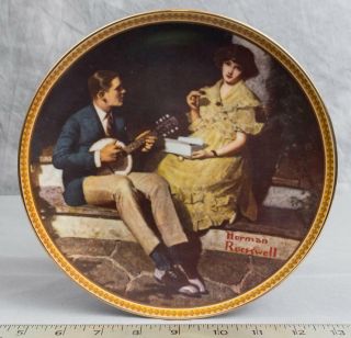 Knowles Norman Rockwell Collectable Plate " Pondering On The Porch " 19187t Jds