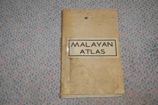 Vintage Malayan Atlas Made From Old Cash Book With 33 Maps Of The Area