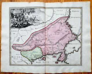 Koehler Large Historical Map Of Greece Thracia Antiqua 1720