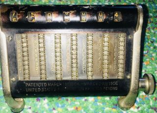Antique Gem Adding Machine Pocket Model 1 York Usa - Rare 1904 - 1906 Vintage