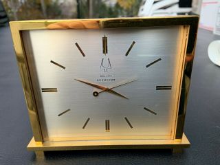 Vintage Bulova Accutron Brass Desk Clock,  214 Tuning Fork