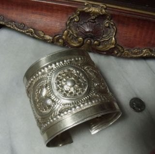 Antique Victorian Sterling Silver Heavy Rare Bracelet For Woman Or Men