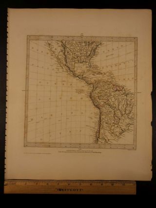 1844 Huge Color Map Of North And South America Mexico Caribbean Atlas