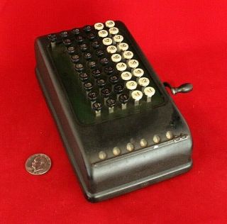 Antique Burroughs Class 5 Calculator Vintage Hand Crank Adding Machine