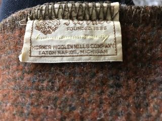 Vntg Horner Woolen Mills All Wool Blanket Michigan Usa Rust Color 76 X 86 In.