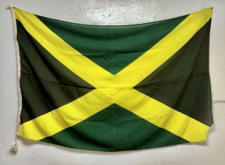 Vintage Large Jamaican Flag Nautical Boat Wool Cloth Caribbean Rasta Jamaica