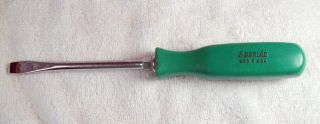 Vintage Snap - On Ssd 4 Green Handle Flat Head Screwdriver Usa 7.  5 Inches