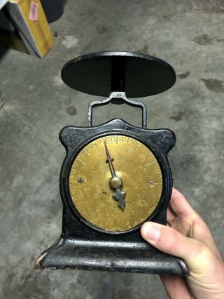 Antique Landers And Clark Cast Iron With Brass Face Scale