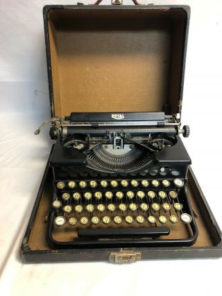 1930s Royal Model O Touch Control Portable Typewriter With Case,