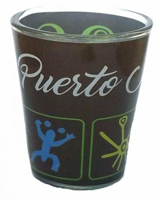 2oz Shot Glass With Puerto Rico Cemi - Crystal Souvenirs Rican Boricua