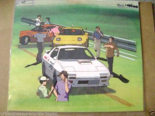 Initial D Mazda Rx7 Rx - 7 Takahashi Brothers Anime Production Cel And Background
