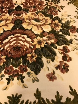 Vintage Italian Cut Velvet Floral Tapestry Bedspread,  1950s,  86” X 104” 3