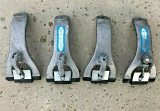 4x Vintage Quick N Easy Roof Rack Brackets,  Clamps For Auto Rain Gutter Carrier