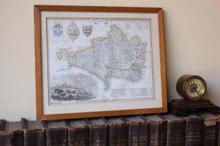Antique Map Of Dorsetshire Thomas Moule I Dower C1850.  Old Dorset Shaftesbury.